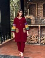 Chic Cotton Pocket Style Chikankari 2-Piece Suit