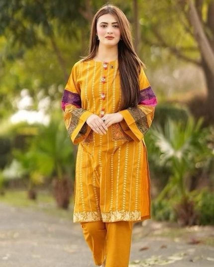 Chic Cotton Pocket Style Chikankari 2-Piece Suit